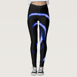 Leggings mit Lila Twirl auf Schwarz