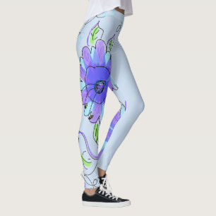 Leggings mit lila und blauem Fett