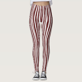 Leggings mit Maroon und Weiß