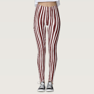 Leggings mit Maroon und Weiß