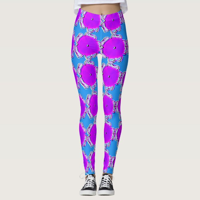 Leggings mit mehrfarbigem Blumendesign (Vorderseite)