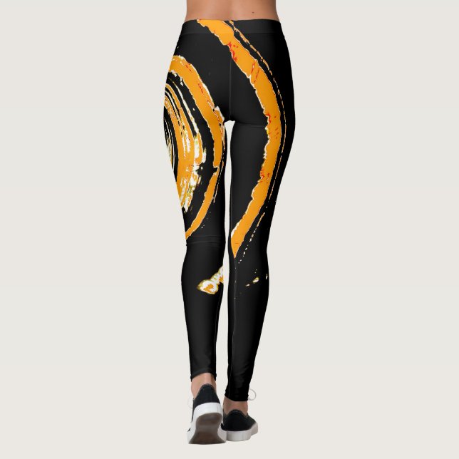 Leggings mit orange-gelben Twirbeln überall (Rückseite)