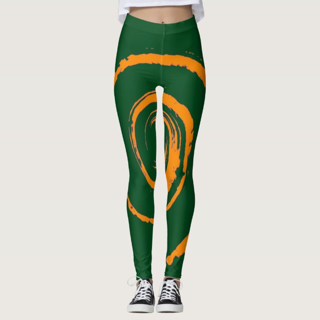 Leggings mit Orange Twirl (Vorderseite)