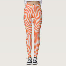 Leggings mit orangefarbenen und weiß gestreiften S