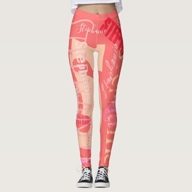 Leggings mit personalisierter Wiederholung von Nam (Vorderseite)