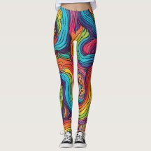 Leggings mit Rainbow-Farbmustern