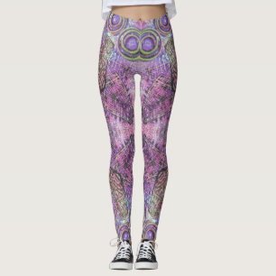 Leggings mit rosa und Lila Jewel Pattern