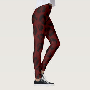 Leggings mit rotem Leopard Muster