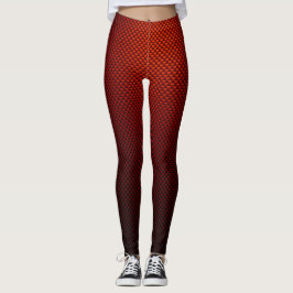Leggings mit rotem Rostfasermuster aus Russ