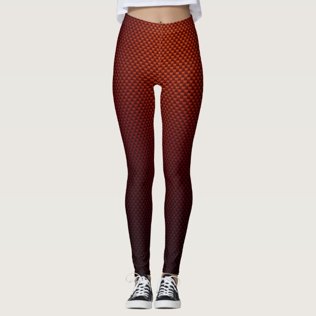 Leggings mit rotem Rostfasermuster aus Russ (Vorderseite)