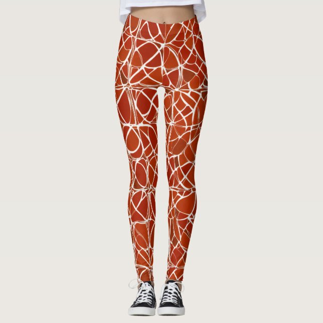 Leggings mit roten Blumendesigns (Vorderseite)