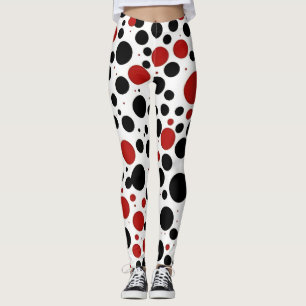 Leggings mit roten und schwarzen Polka Dot Pattern