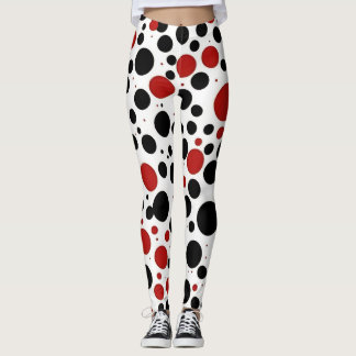 Leggings mit roten und schwarzen Polka Dot Pattern
