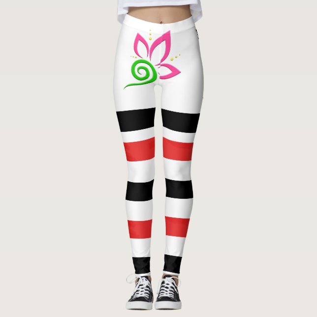 Leggings mit roter schwarzer Linie (Vorderseite)