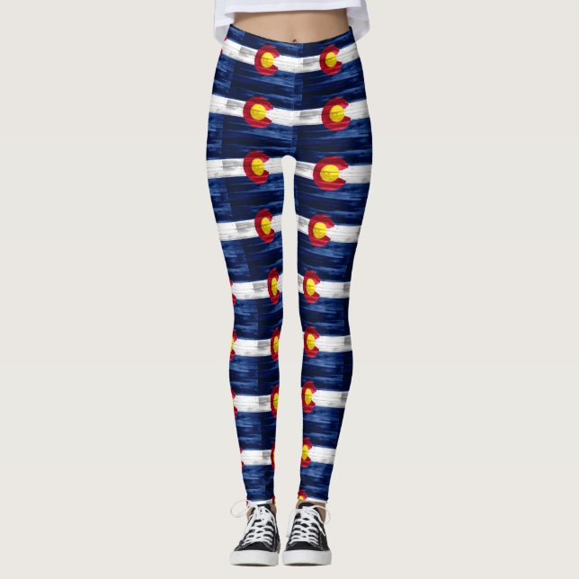 Leggings mit rustikaler Holzflagge (Vorderseite)