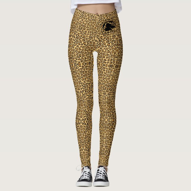 Leggings mit schwarzem B&BE-Logo für Tierwerbung (Vorderseite)