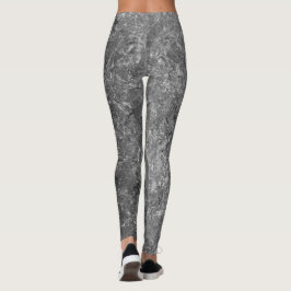 Leggings mit schwarzem und grauem Marmor