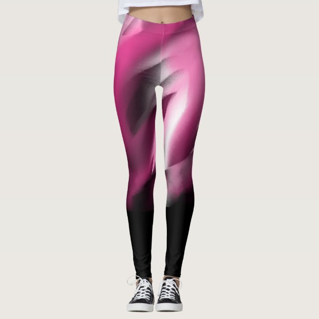Leggings mit schwarzem und rosa Farbverlauf (Vorderseite)