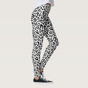Leggings mit schwarzem/weißem Leopard