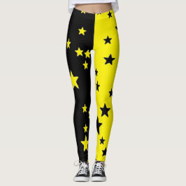 Leggings mit schwarzen und gelben Sternen