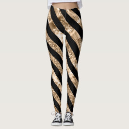 Leggings mit schwarzen und goldenen Streifen