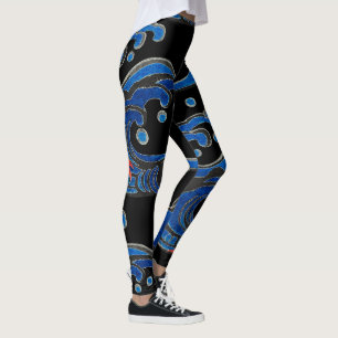 LEGGINGS MIT SCHWARZEN UND JAPANISCHEN WELLEN