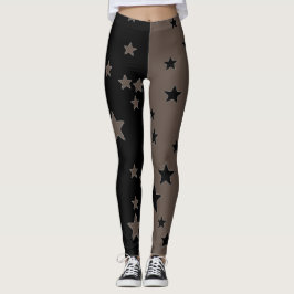 Leggings mit schwarzen und weißen Sternen