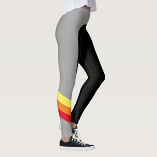 Leggings mit sportivem Rot/Orange/Gelbstreifen