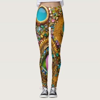 Leggings mit Stein und Edelsteinen