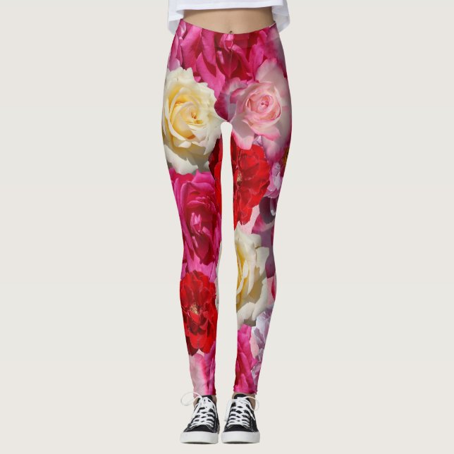 Leggings mit vielen Rosen (Vorderseite)