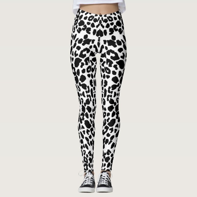 Leggings mit weißem Leopard (Vorderseite)