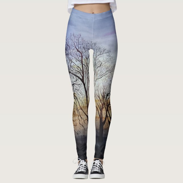 Leggings mit Winterbäumen (Vorderseite)