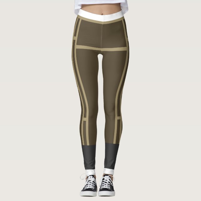 Leggings Mondrian Brown Beige 1 (Vorderseite)