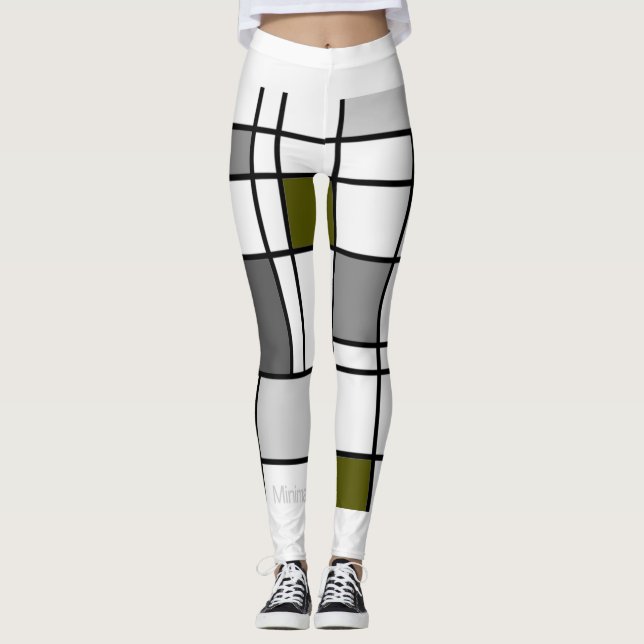 Leggings Mondrian Inspirierte 3 (Vorderseite)