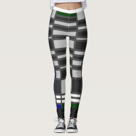 Leggings Mondrian Inspirierte 3 [Farbe auf der Rüc