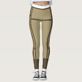 Leggings Mondrian Inspirierte Beige Brown 3