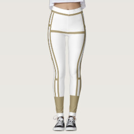 Leggings Mondrian Inspirierte Weißbeige 4