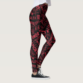 Leggings Multi Language Liebe Text - Ihre Farben