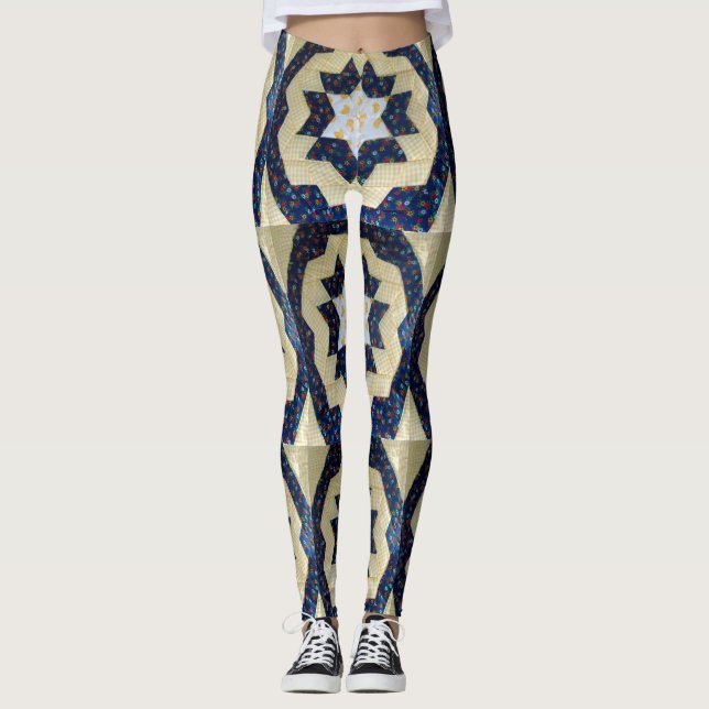 Leggings - Muster der Blume "geteerte Sterne" (Vorderseite)