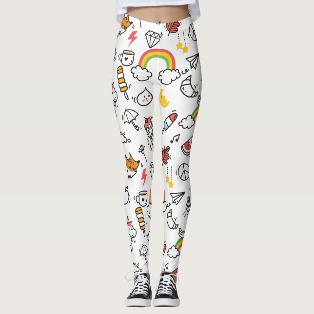 Leggings niedlich Kawaii Pattern (Vorderseite)