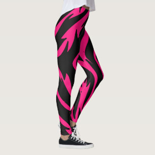 Leggings, Niedlich, rosa und schwarz gestrichen Leggings
