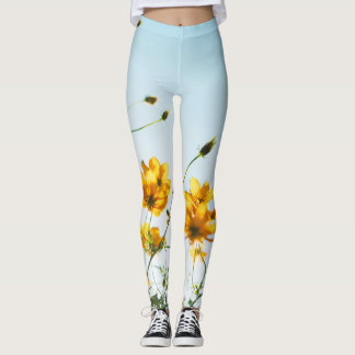 Leggings | Öko Fitness Blume Sky