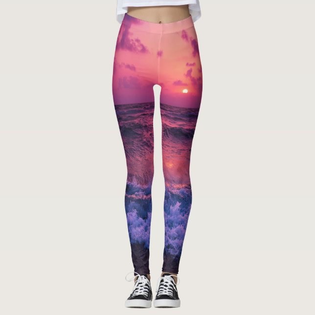 Leggings | Öko Fitness Lila SunSet (Vorderseite)