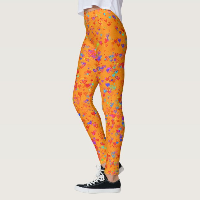 Leggings Orange Design mit Herz (Links)
