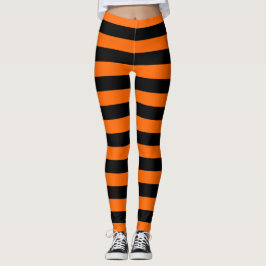 Leggings Orange/Schwarze Streifen