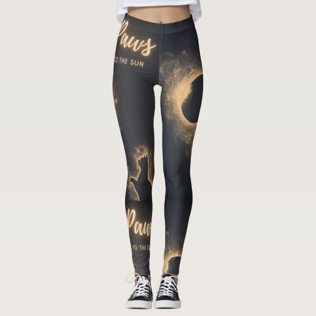 Leggings Pfeifen an die sonnige Himmelskatze Kunst (Vorderseite)
