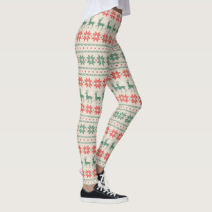 Leggings Poinsettia und Reindeer