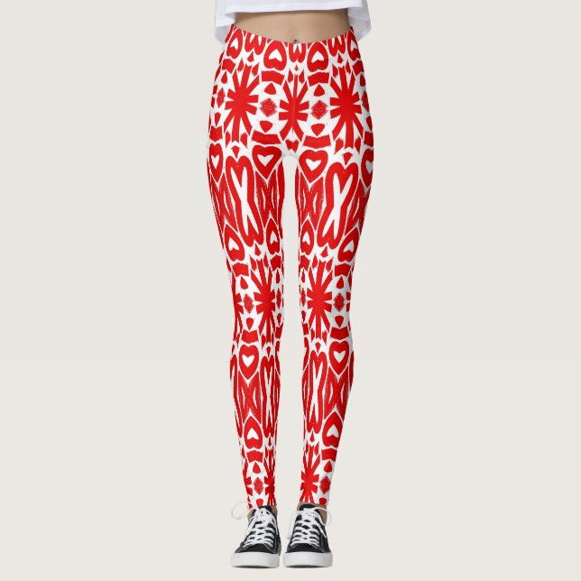 Leggings "Ratti_Creative_Arts", rot, nahtlos (Vorderseite)