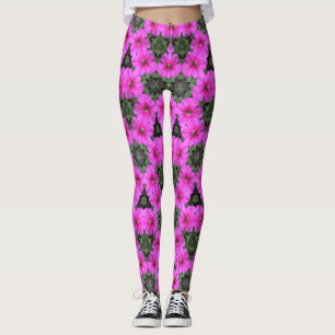 Leggings ~ Rosa Petunien mit grün ~ Original
