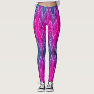 Leggings - rosa und blaues Kaleidoskop-Muster
